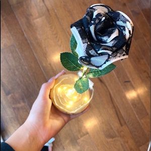 Handmade forever rose made out of ribbon